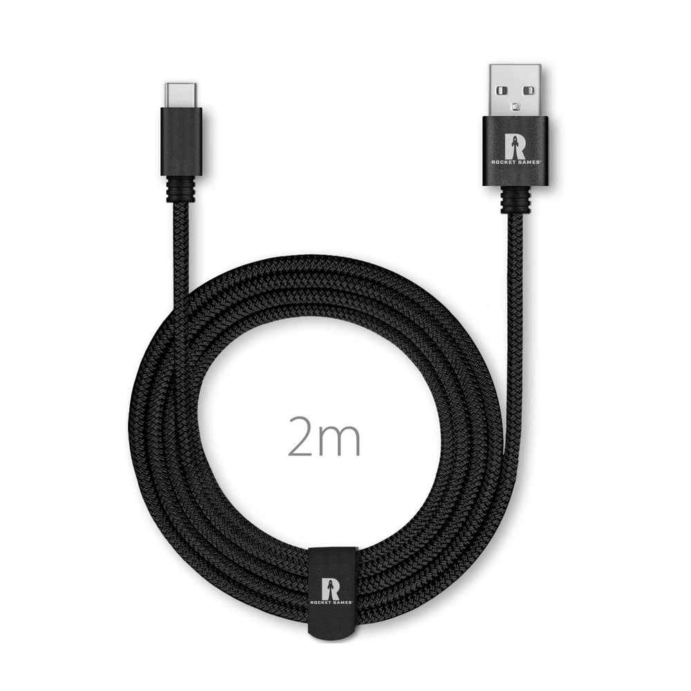 Cavo di collegamento USB-C Rocket Games da 2 m nero per controller PS5